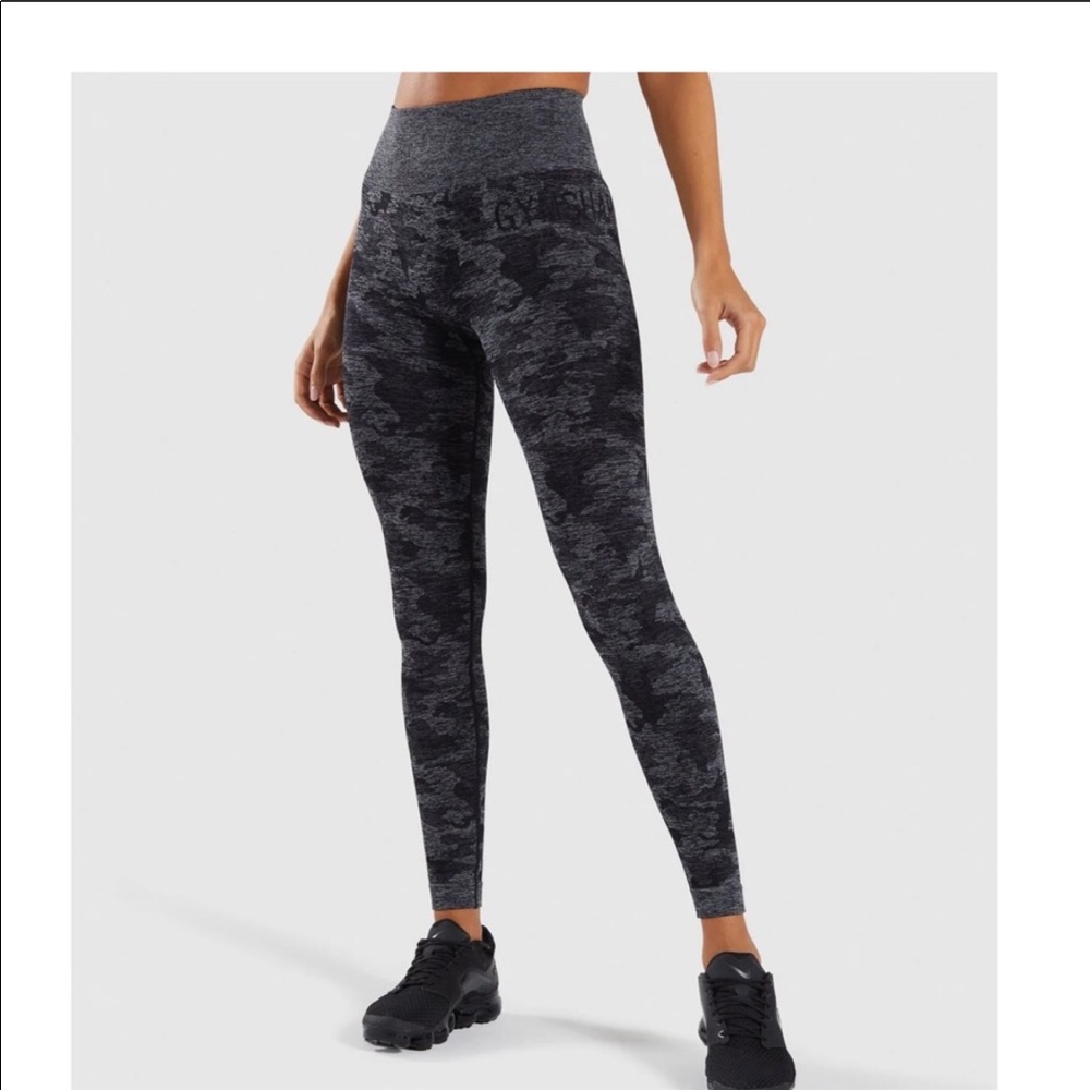 GYMSHARK Adapt Gray Camo Seamless Leggings M